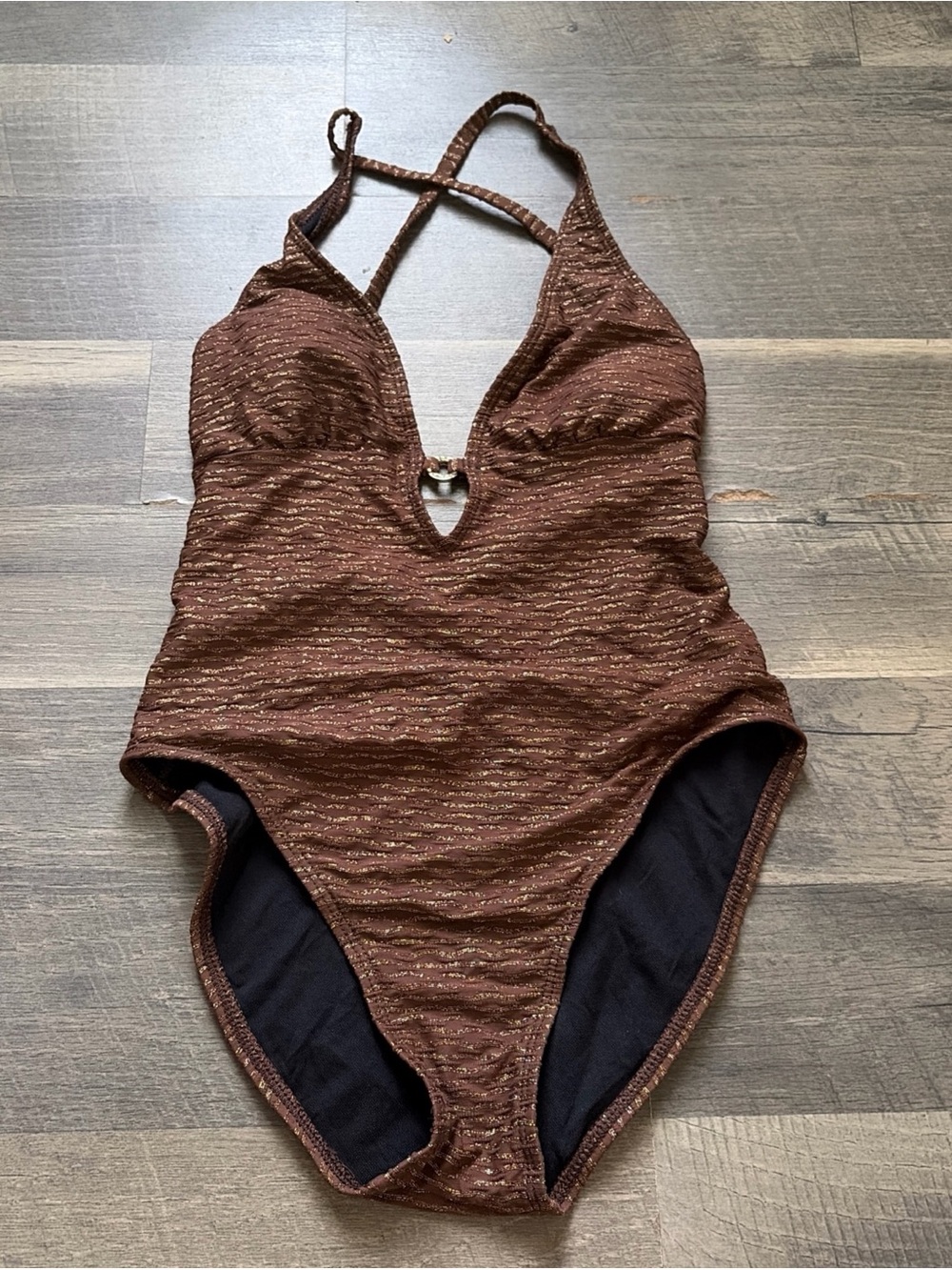 NEXT by Athena Women's Swimsuit‎ Brown & Gold Size 6